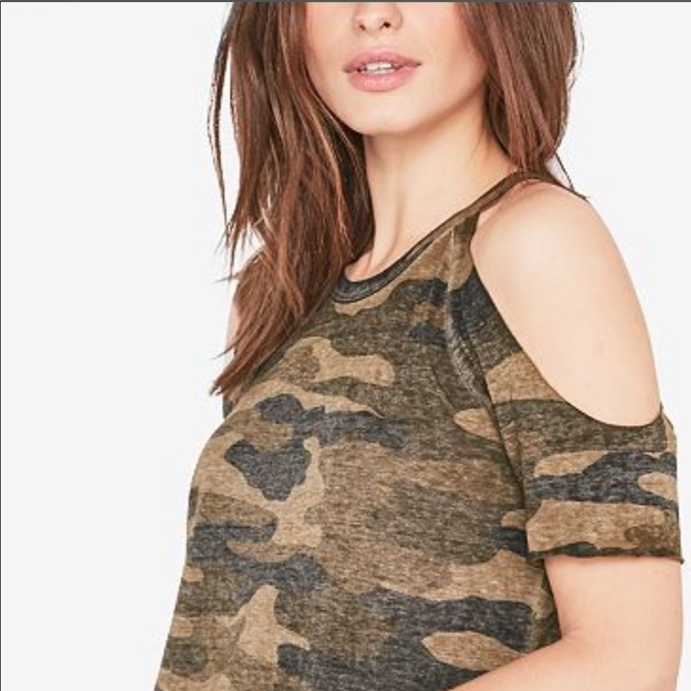 Lucky Camo Cold Shoulder Top